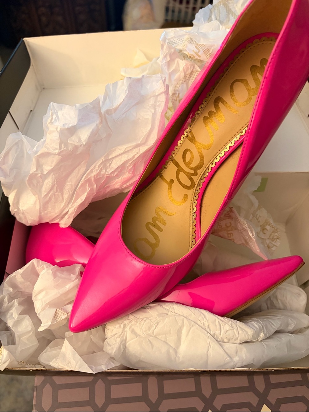 Sam Edelman Patent Pointed-Toe Pumps in Hot Pink